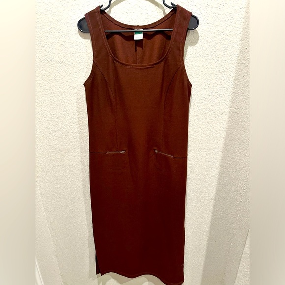 United Colors of Benetton | Brown | Ribbed Dress | Midi | Splits on Both Sides - Picture 1 of 3